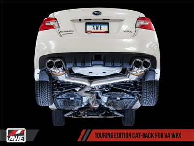 AWE Touring Edition Exhaust for 2015+ VA WRX Sedan - Diamond Black Quad Tips (102mm)