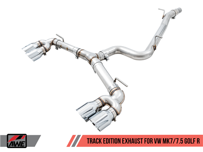 AWE Track Edition Exhaust for MK7.5 Golf R - Chrome Silver Tips, 102mm