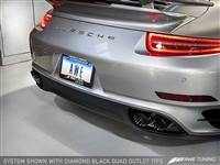 AWE Tuning Porsche 991 Turbo Performance Exhaust and High-Flow Cat Sections - With Diamond Black Quad Tips