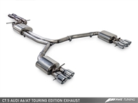 AWE Tuning Audi C7.5 A7 3.0T Touring Edition Exhaust - Quad Outlet, Diamond Black Tips