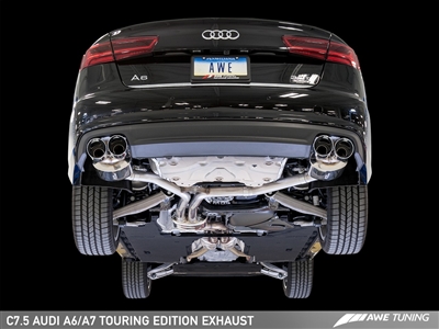 AWE Tuning Audi C7.5 A6 3.0T Touring Edition Exhaust - Quad Outlet, Diamond Black Tips