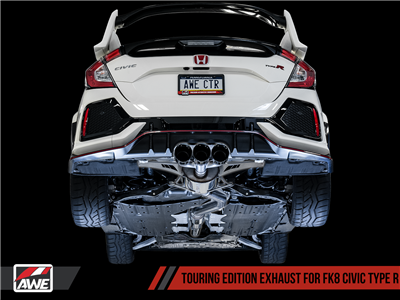 AWE Touring Edition Exhaust for FK8 Civic Type R (includes Front Pipe) - Triple Diamond Black Tips