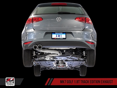 AWE Tuning VW MK7 Golf 1.8T Track Edition Exhaust with Chrome Silver Tips (90mm)