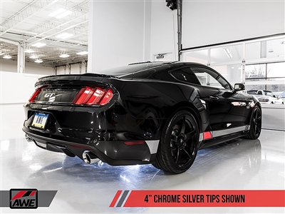 AWE S550 Mustang GT Cat-back Exhaust - Track Edition (Chrome Silver Tips)