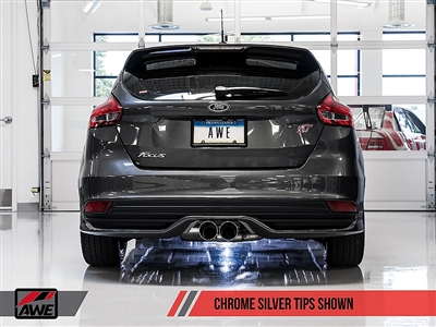AWE Tuning (2013-2017) Focus ST Track Edition Cat-back Exhaust - Chrome Silver Tips