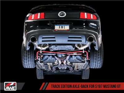 AWE Track Edition Axle-back Exhaust for the S197 Ford Mustang GT - Chrome Silver Tips