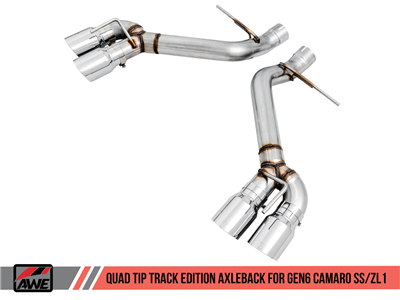 AWE Track Edition Axleback Exhaust for Gen6 Camaro SS / ZL1 - Chrome Silver Tips (Quad Outlet)
