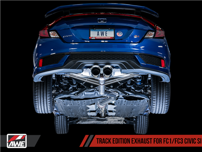 AWE Track Edition Exhaust for 10th Gen Civic Si Coupe / Sedan (includes Front Pipe) - Dual Chrome Silver Tips