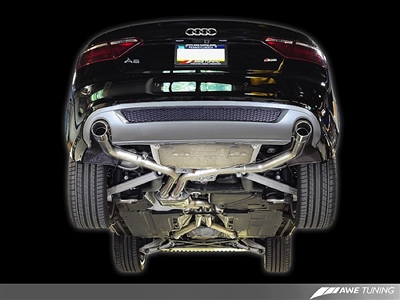 AWE Tuning B8 A5 3.2L Track Edition Exhaust System - Dual 3.5in Diamond Black Tips