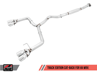 AWE Track Edition Exhaust for VA / GV WRX / STI Sedan - Diamond Black Quad Tips (102mm)