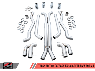 AWE Track Edition Cat-Back Exhaust for BMW F90 M5 - Diamond Black Tips