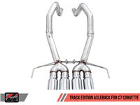 AWE Track Edition Axleback Exhaust for C7 Corvette without AFM Valves - Z06 / ZR1 / Z51 Manual 17+ / GS Manual -- Chrome Silver Tips