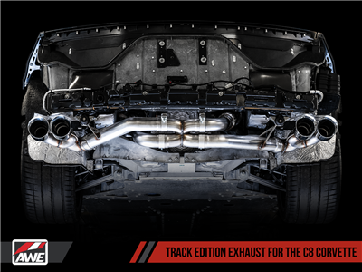 AWE Track Edition Exhaust for C8 Corvette - Quad Chrome Silver Tips