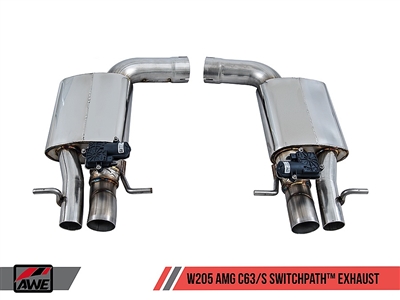 AWE Tuning Mercedes-Benz W205 AMG C63/S Sedan SwitchPath Exhaust System - for Dynamic Performance Exhaust cars (no tips)