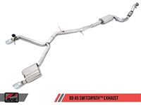 AWE Tuning B9 A5 SwitchPath Exhaust, Dual Outlet - Diamond Black Tips (includes DP and SwitchPath Remote)