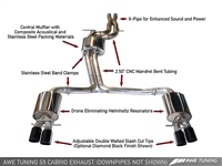 AWE Tuning S5 Cabrio Touring Edition Exhaust System (Exhaust + Non-Resonated Downpipes) - Chrome Silver Tips
