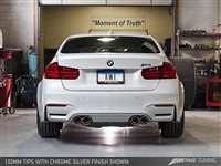 AWE Tuning BMW F8X M3/M4 Resonated SwitchPath Exhaust -- Chrome Silver Tips (102mm)