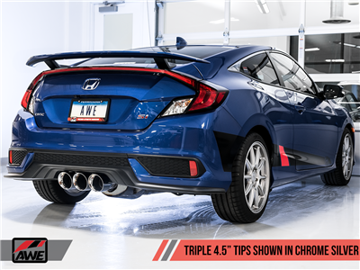 AWE Triple Tip Conversion for 10th Gen Civic Si - Chrome Silver Tip