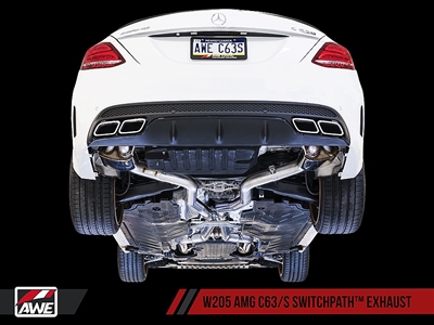 AWE Tuning Mercedes-Benz W205 AMG C63/S Coupe Track-to-SwitchPath Conversion - For non-Dynamic Performance Exhaust cars (Includes Remote, Valve Motors, Exhaust Hardware)