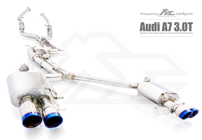 Fi-Exhaust Audi A7 3.0T 2010+ Front Pipe + Mid X Pipe + Rear Mufflers + Quad Silver TipsRemote Control System Module