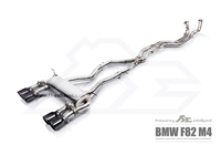 Fi-Exhaust M3/M4 F82 S55 3.0L (2014+) Front Pipe + Mid X-Pipe + Valvetronic Muffler + Quad Silver Tips(Compitable with OEM elect. Valve - No Remote Control Including)