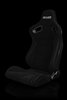 Braum Elite Series Sport Seats - Black Cloth (Grey Stitching)