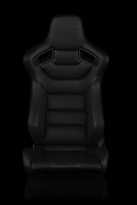 Braum Elite Series Sport Seats - Black Leatherette (Black Stitching)