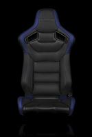 Braum Elite Series Sport Seats - Black and Blue Leatherette