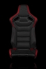 Braum Elite Series Sport Seats - Black and Red Leatherette