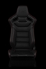 Braum Elite Series Sport Seats - Black Leatherette (Red Stitching)