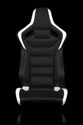 Braum Elite Series Sport Seats - Black and White Leatherette