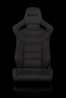 Braum Elite Series Sport Seats - Graphite Suede (Grey Stitching)