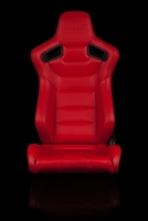 Braum Elite Series Sport Seats - Red Leatherette (Black Stitching)