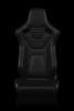 Braum Elite-X Series Sport Seats - Black Leatherette / Carbon Fiber (Blue Stitching)