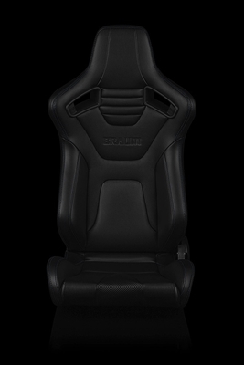Braum Elite-X Series Sport Seats - Black Leatherette / Carbon Fiber (Blue Stitching)