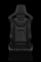Braum Elite-X Series Fixed Back Sport Seat - Black Leatherette (Black Stitching)