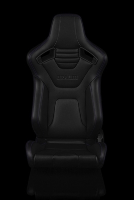 Braum Elite-X Series Sport Seats - Black Leatherette / Carbon Fiber (Purple Stitching)