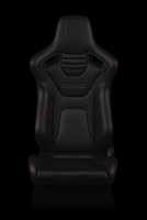 Braum Elite-X Series Sport Seats - Black Leatherette / Carbon Fiber (Red Stitching)