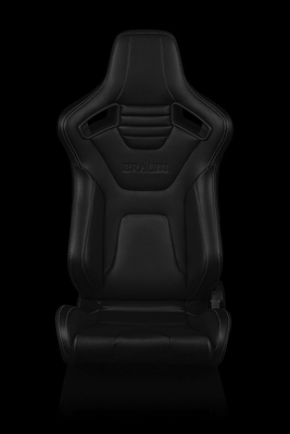 Braum Elite-X Series Sport Seats - Black Leatherette / Carbon Fiber (White Stitching)
