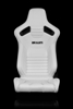 Braum Elite-X Series Sport Seats - White Leatherette / Carbon Fiber (Black Stitching)