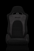 Braum S8 Series V2 Sport Seats - Black Cloth with Grey Microsuede