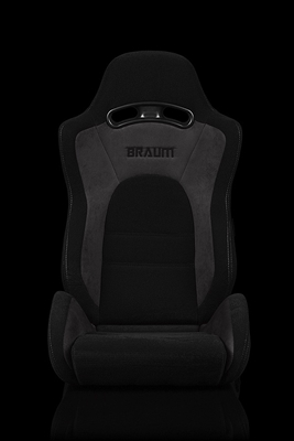 Braum S8 Series V2 Sport Seats - Black Cloth with Grey Microsuede