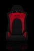 Braum S8 Series V2 Sport Seats - Black Cloth with Red Microsuede