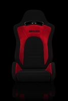 Braum S8 Series V2 Sport Seats - Black Cloth with Red Microsuede