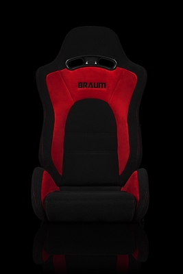 Braum S8 Series V2 Sport Seats - Black Cloth with Red Microsuede