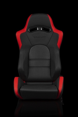 Braum S8 Series V2 Sport Seats - Black and Red Leatherette