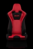 Braum Venom Series Sport Seats - Black and Red Cloth (Red Stitching)