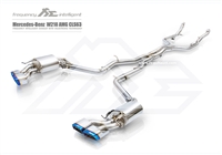 Fi-Exhaust Mercedes-BENZ W218 AMG CLS63 (2010+) Mid- X Pipe, Valvetronic Muffler + Quad Tips in Silver