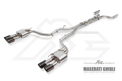 Fi-Exhaust Maserati Ghibli V6 Turbo (2014+) Front Pipe + Mid X-Pipe + Valvetronic Muffler with Quad Tips