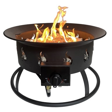 19" Round Portable Camp Fire Pit in Black